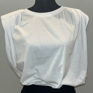 Bar lll Bright white padded shoulder tank top wow this top is perfect